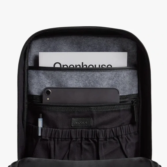 Monos Metro Backpack Travel Bag Duffel Black Nylon Vegan Leather Carry On Kit - Picture 6 of 16